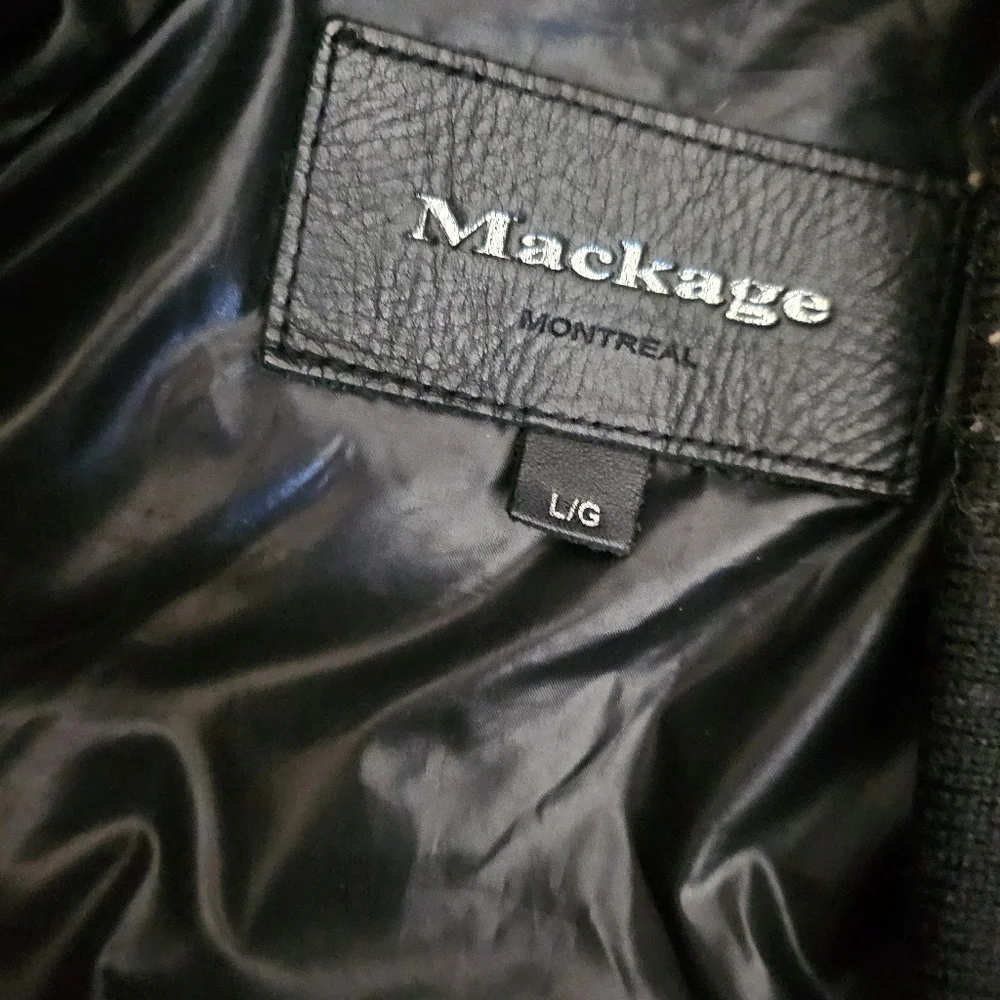 Mackage Black Puffer Jacket with Faux Fur Trim - Picture 2 of 4